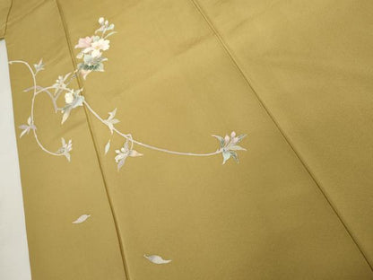 平和屋着物●訪問着　友禅　枝花文　正絹　逸品　AABK8639cs