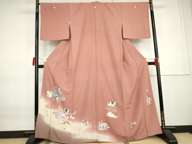 平和屋着物●友禅作家の巨匠　浅井青仁　色留袖　童子花文　暈し染め　正絹　逸品　AABK8658cs