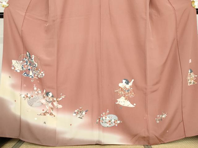 平和屋着物●友禅作家の巨匠　浅井青仁　色留袖　童子花文　暈し染め　正絹　逸品　AABK8658cs