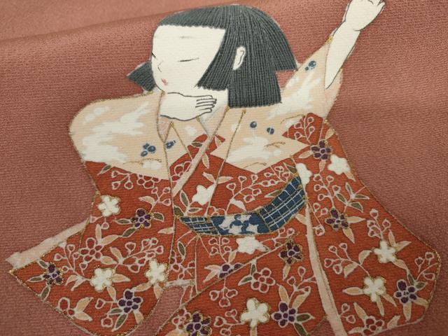 平和屋着物●友禅作家の巨匠　浅井青仁　色留袖　童子花文　暈し染め　正絹　逸品　AABK8658cs