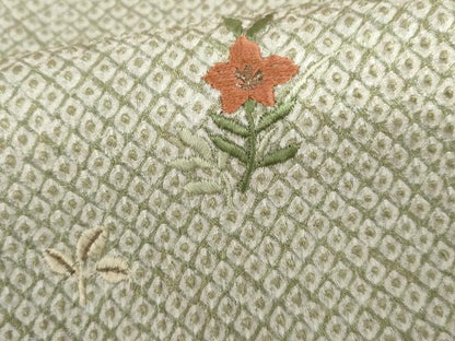 平和屋着物●訪問着　総絞り　刺繍　流水枝花文　金糸　正絹　逸品　AABK8659cs