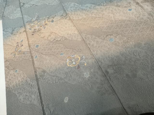 平和屋着物●訪問着　辻が花　絞り　刺繍　暈し染め　金彩　銀糸　正絹　逸品　AABK8662cs