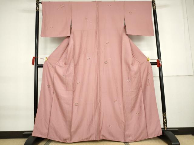 平和屋着物●友禅作家の巨匠　浅井青仁　小紋　花丸文　金彩　小田急百貨店扱い　正絹　逸品　AABK8665cs