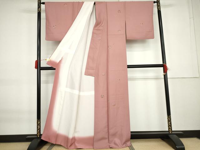 平和屋着物●友禅作家の巨匠　浅井青仁　小紋　花丸文　金彩　小田急百貨店扱い　正絹　逸品　AABK8665cs