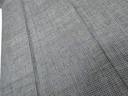 平和屋着物●上質な紬　格子　正絹　逸品　AABK8670cs