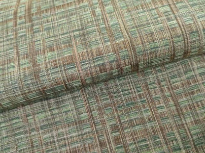 平和屋着物●上質な紬　変わり格子　正絹　逸品　AABK8678cs