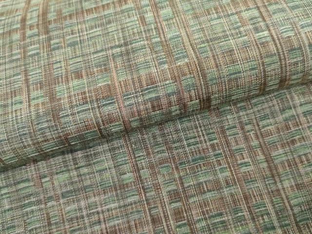 平和屋着物●上質な紬　変わり格子　正絹　逸品　AABK8678cs