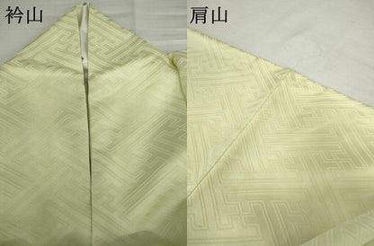 平和屋着物●上質な色無地　紗綾形地紋　夏虫色　正絹　逸品　AABK8679cs