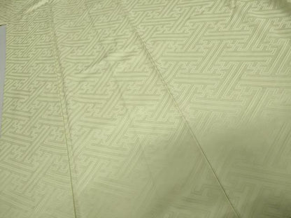 平和屋着物●上質な色無地　紗綾形地紋　夏虫色　正絹　逸品　AABK8679cs