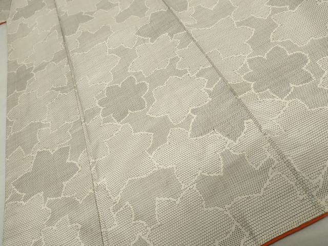 平和屋着物●本場大島紬　白大島　140亀甲　花尽くし　正絹　逸品　AABK8683cs