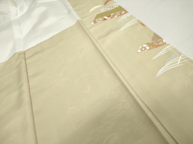 平和屋着物●豪華色留袖　駒刺繍　雪輪吉祥松文　暈し染め　金彩　正絹　逸品　AABK8684cs