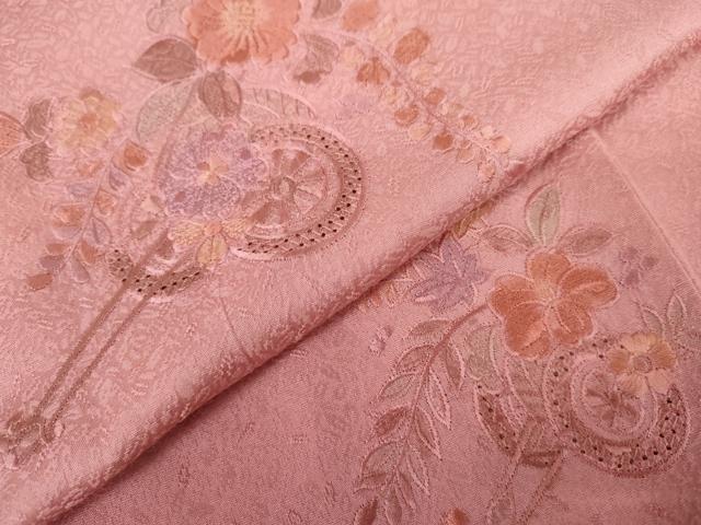 平和屋着物●中国三大刺繍　汕頭刺繍　スワトウ刺繍　訪問着　花車文　暈し染め　正絹　逸品　AABK8686cs