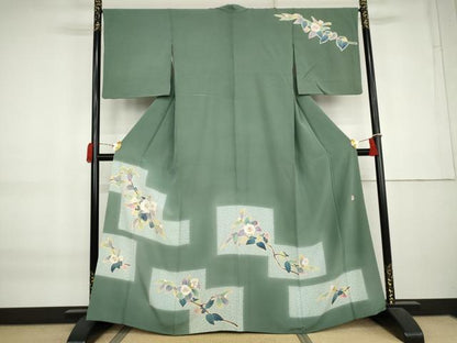 平和屋着物●本加賀友禅作家　橋本洋　訪問着　枝花文　正絹　逸品　AABK8691cs