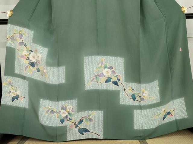 平和屋着物●本加賀友禅作家　橋本洋　訪問着　枝花文　正絹　逸品　AABK8691cs