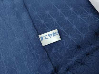 平和屋着物●上質な小紋　藍　ろうけつ染　舞花文　正絹　逸品　AABK8695cs