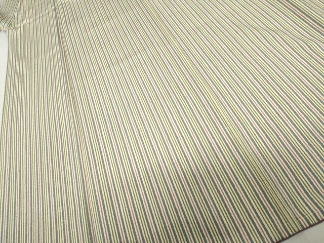 平和屋着物●上質な小紋　縞　正絹　逸品　未使用　AABK8696cs