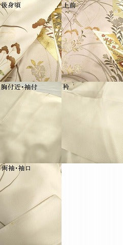平和屋着物●訪問着　短冊草花文　暈し染め　金彩　正絹　逸品　AABK8702cs