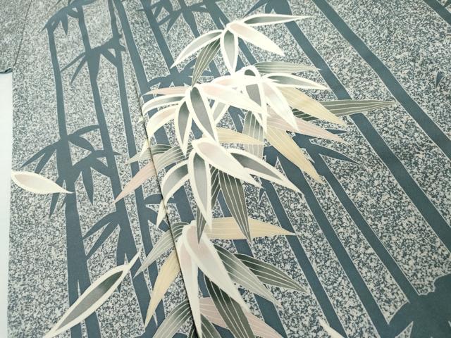 平和屋着物●訪問着　作家物　笹竹文　たたき染め　正絹　逸品　AABK8703cs