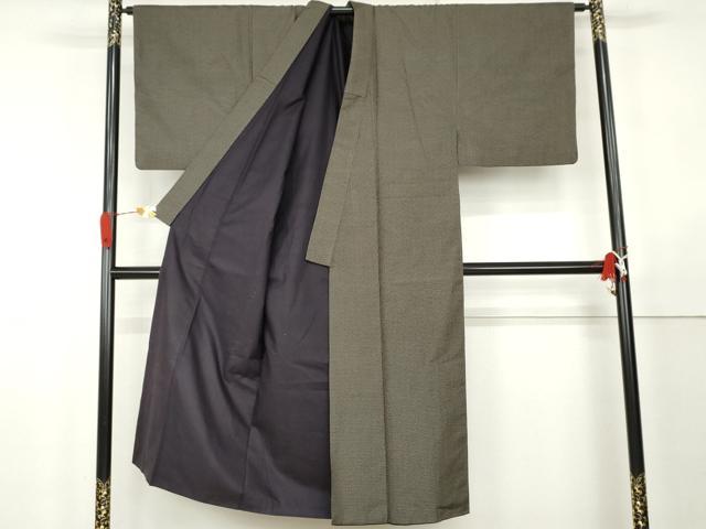 平和屋着物●男性　紬　アンサンブル　120亀甲　総詰め　羽裏：龍　正絹　逸品　AABK8704cs