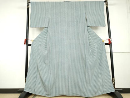 平和屋着物●江戸小紋　縞　正絹　逸品　AABK8706cs