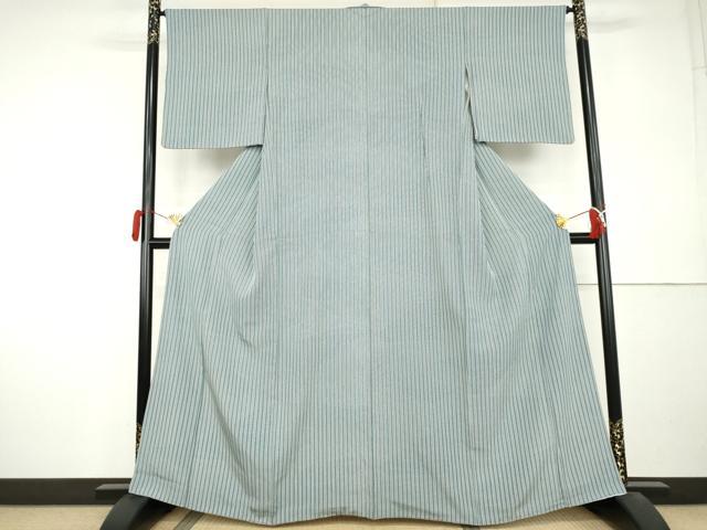 平和屋着物●江戸小紋　縞　正絹　逸品　AABK8706cs