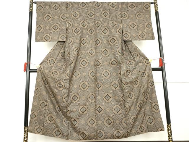 平和屋着物●本場大島紬　龍郷絣　正絹　逸品　AABK8707cs