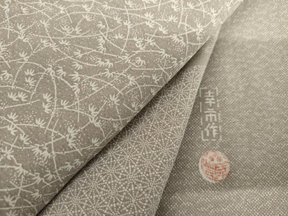 平和屋着物●加賀友禅の型染　板場友禅　坂口幸市　加賀小紋　江戸小紋　訪問着　笹竹文　銀座おゝぎ屋扱い　正絹　逸品　AABK8709cs