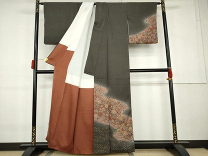平和屋着物●訪問着　辻が花　絞り　暈し染め　正絹　逸品　AABK8716cs