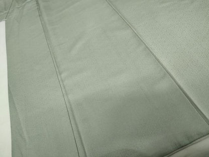平和屋着物●上質な色無地　紗綾形地紋　柳鼠色　正絹　逸品　AABK8720cs