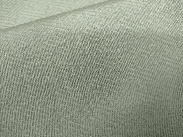 平和屋着物●上質な色無地　紗綾形地紋　柳鼠色　正絹　逸品　AABK8720cs