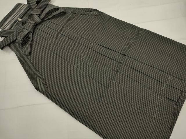 平和屋着物＊夏物　男性　馬乗り袴　縦絽　縞　正絹　逸品　未使用　AABK8724st