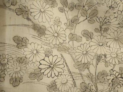 平和屋着物＊夏物　訪問着　紗紬　手描き　流水花松文　正絹　逸品　AABK8726st