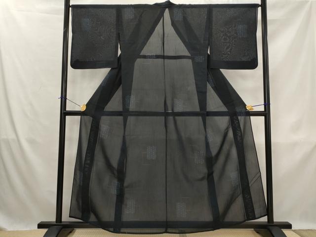 平和屋着物＊夏物　結城紬　夏結城　色紙重ね文　正絹　逸品　AABK8727st