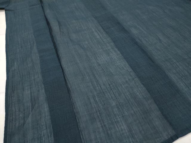 平和屋着物＊夏物　男性　本場小千谷ちぢみ　褐返色　麻　逸品　AABK8729st