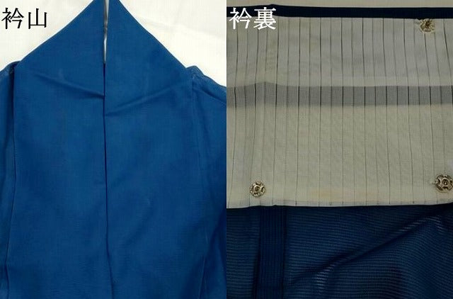 平和屋着物＊夏物　色無地　絽　青藍色　洗える着物　AABK8736st