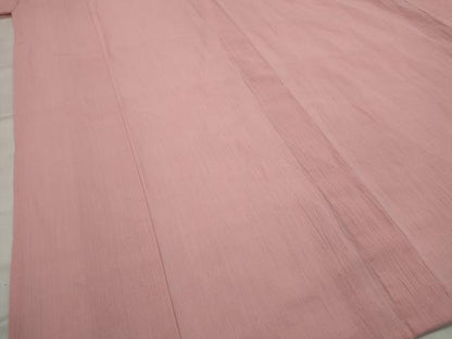 平和屋着物＊夏物　綿麻ちぢみ　仁佐エ門　紅梅色　小千谷織物謹製　証紙付き　ロング丈　綿麻　AABK8738st