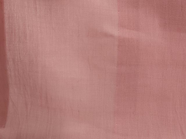平和屋着物＊夏物　綿麻ちぢみ　仁佐エ門　紅梅色　小千谷織物謹製　証紙付き　ロング丈　綿麻　AABK8738st