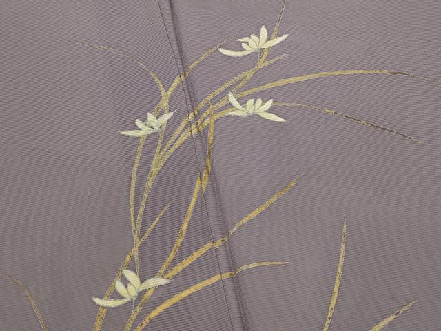 平和屋着物＊夏物　訪問着　絽　草花文　金銀彩　正絹　逸品　AABK8742st