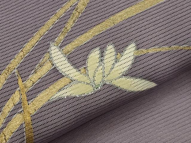 平和屋着物＊夏物　訪問着　絽　草花文　金銀彩　正絹　逸品　AABK8742st