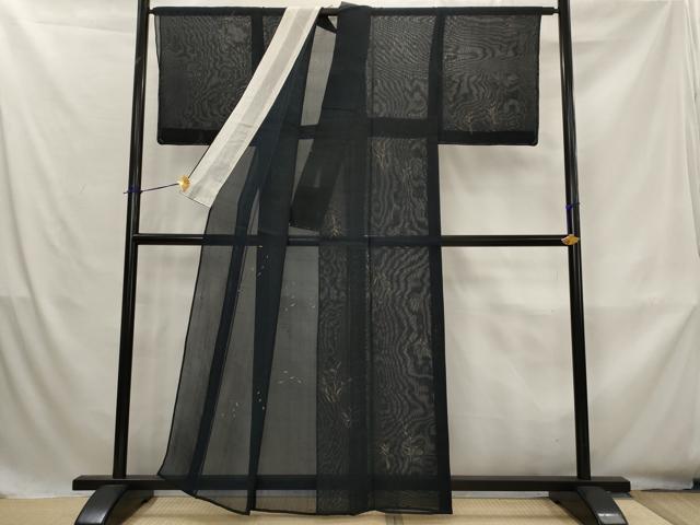 平和屋着物＊夏物　小紋　紗紬　草花文　正絹　逸品　未使用　AABK8745st