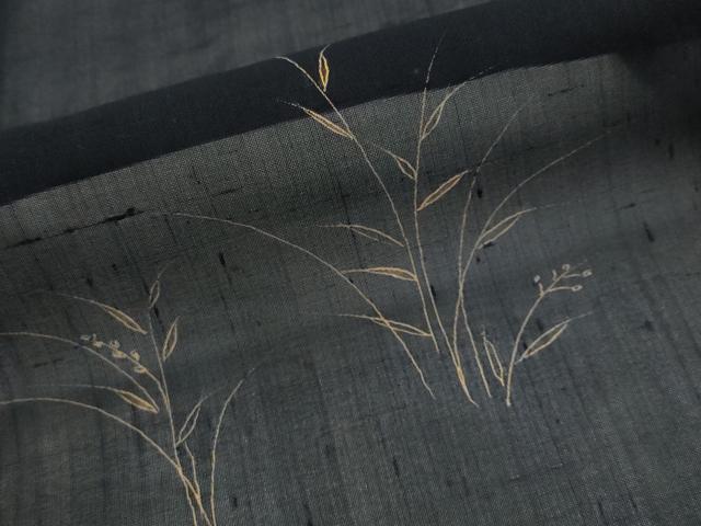 平和屋着物＊夏物　小紋　紗紬　草花文　正絹　逸品　未使用　AABK8745st