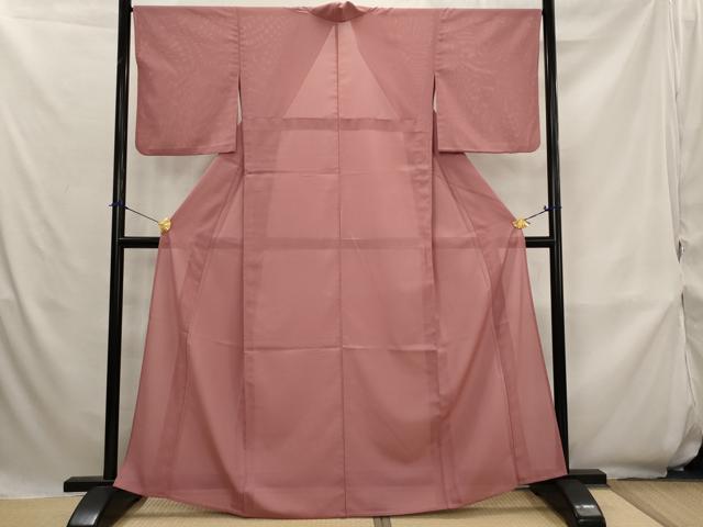 平和屋着物＊夏物　色無地　絽　蘇芳香色　洗える着物　AABK8748st