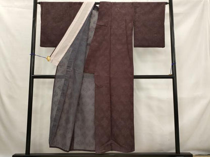 平和屋着物＊夏物　小紋　風通紗　洋花文　正絹　逸品　AABK8749st