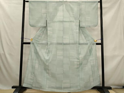 平和屋着物＊夏物　小紋　絽　横段文　洗える着物　AABK8751st