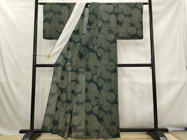 平和屋着物＊夏物　小紋　紗　源氏車尽くし　洗える着物　AABK8760st