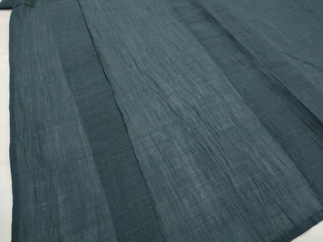 平和屋着物＊夏物　男性　本場小千谷ちぢみ　褐返色　麻　逸品　未使用　AABK8764st