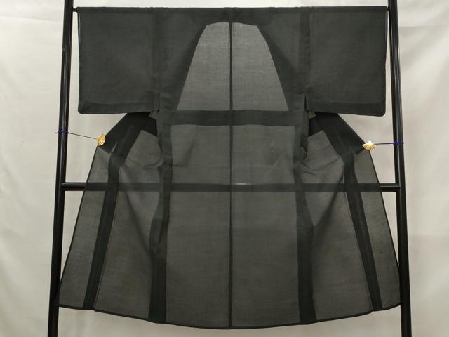 平和屋着物＊夏物　男性　小紋　紗　ちぢみ織　霞文　未使用　AABK8766st