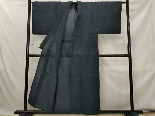 平和屋着物＊夏物　男性　小紋　ちぢみ織　霞文　AABK8768st