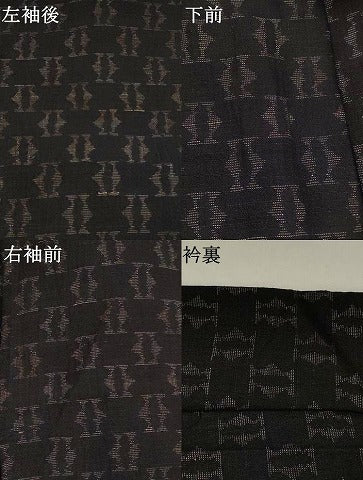 平和屋着物＊夏物　小紋　紗　幾何学文様　AABK8769st
