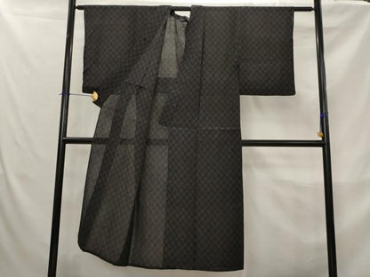 平和屋着物＊夏物　小紋　紗　幾何学文様　AABK8769st